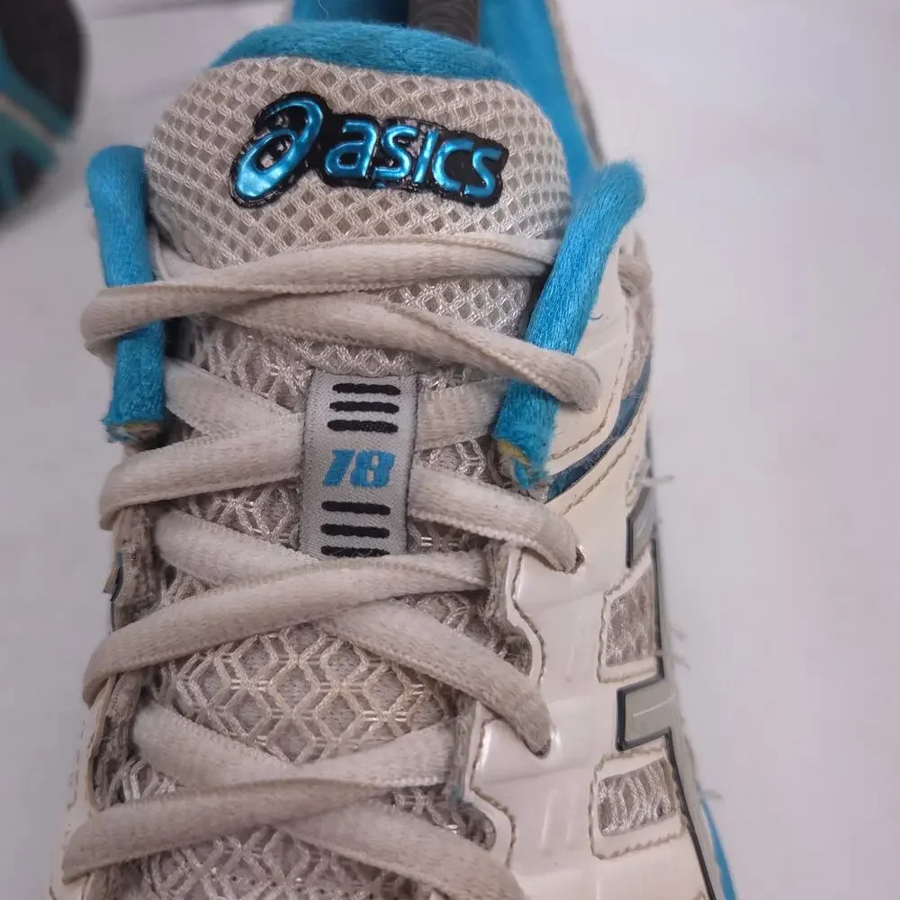 Asics Gel-Kayano 18 Athletic Lace Up Running Shoes Womens Size 9 T250N White